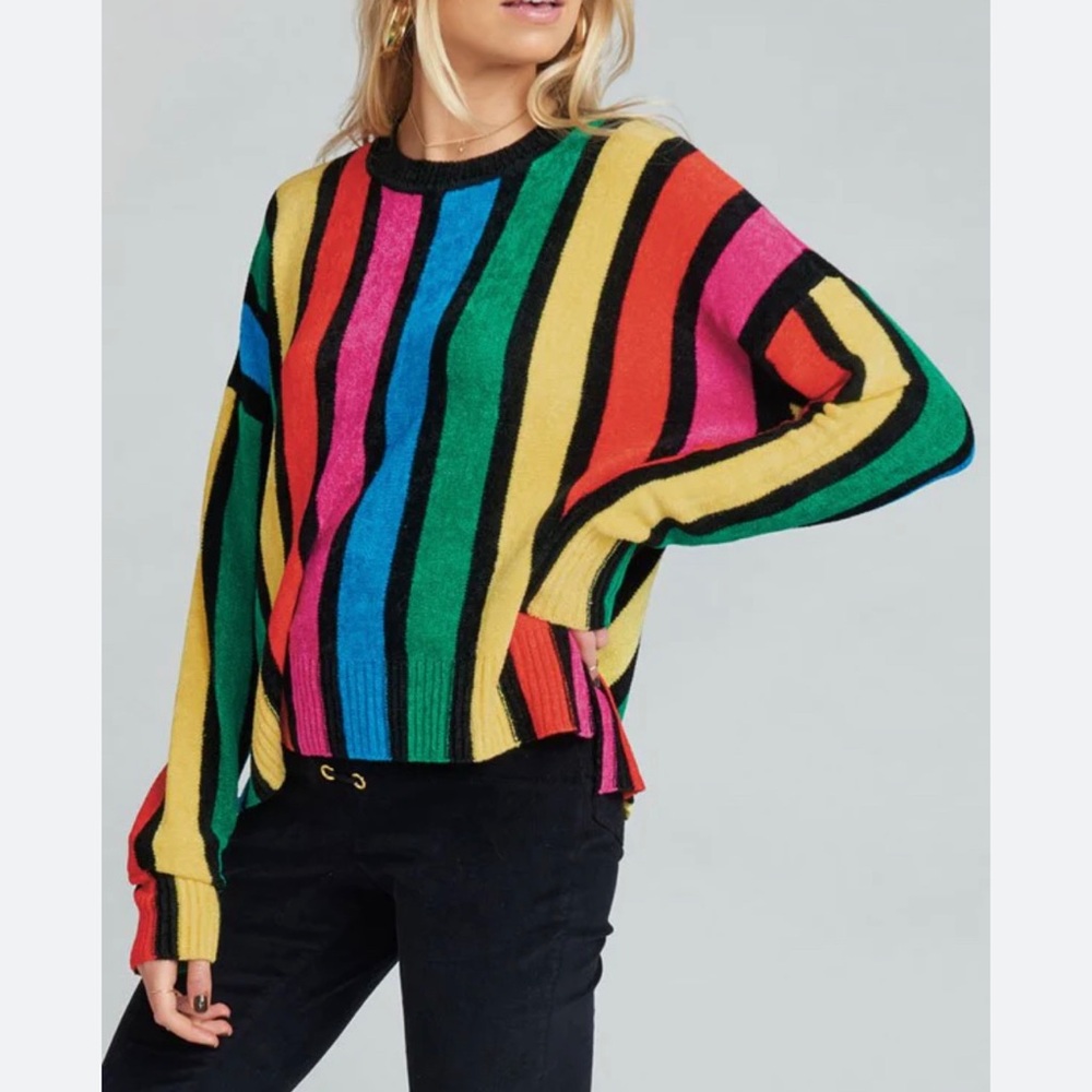 Multicolor Stripe Crewneck Sweater - Women's